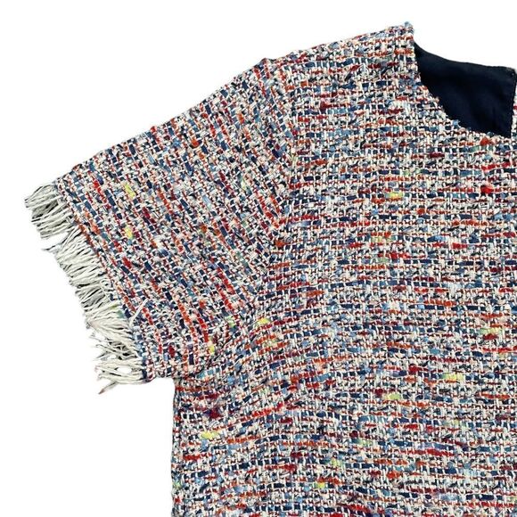 Jade Melody Tam Tweed Ruffle Multi Color Top Blouse Shirt - Picture 11 of 14